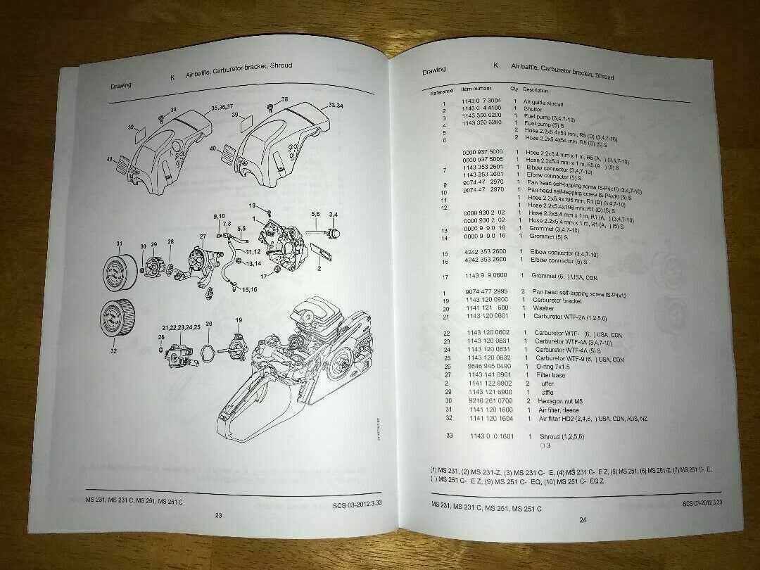 stihl ms311 parts diagram