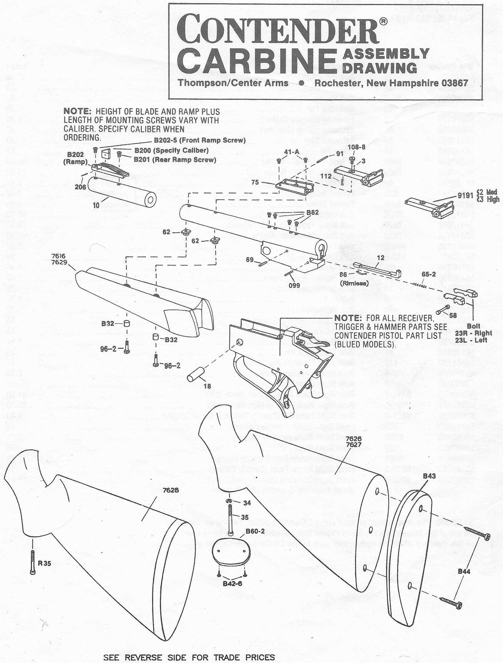 thompson contender parts diagram