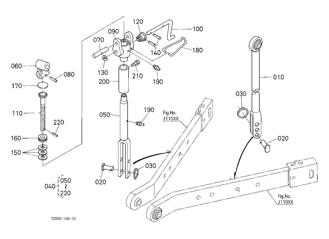 three point hitch parts diagram