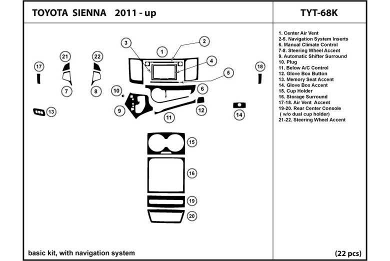 toyota sienna parts diagram