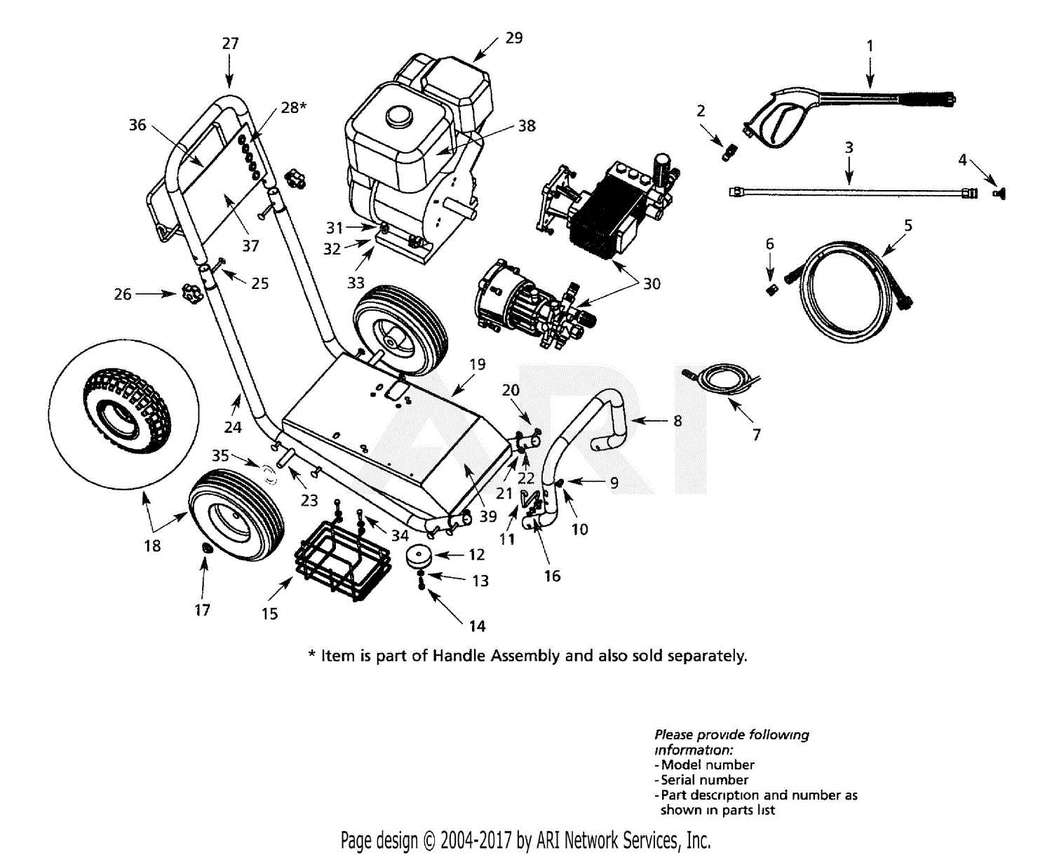 troy bilt pressure washer parts diagram