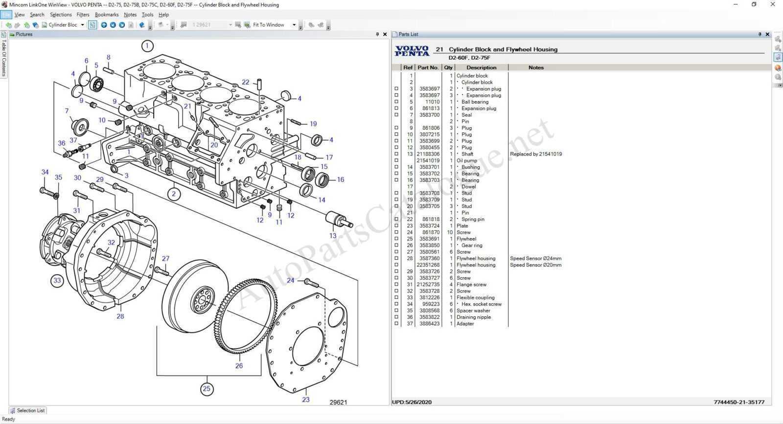 volvo penta 5.7 gi parts diagram