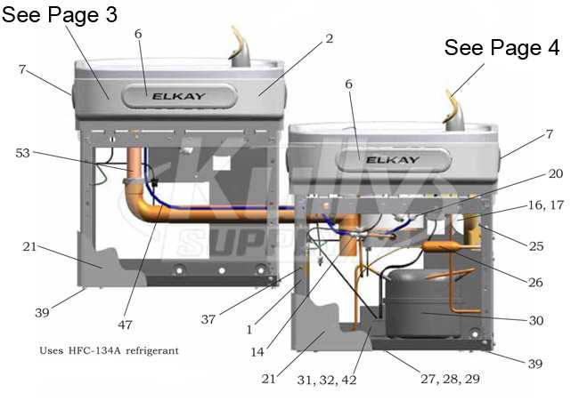 water fountain parts diagram