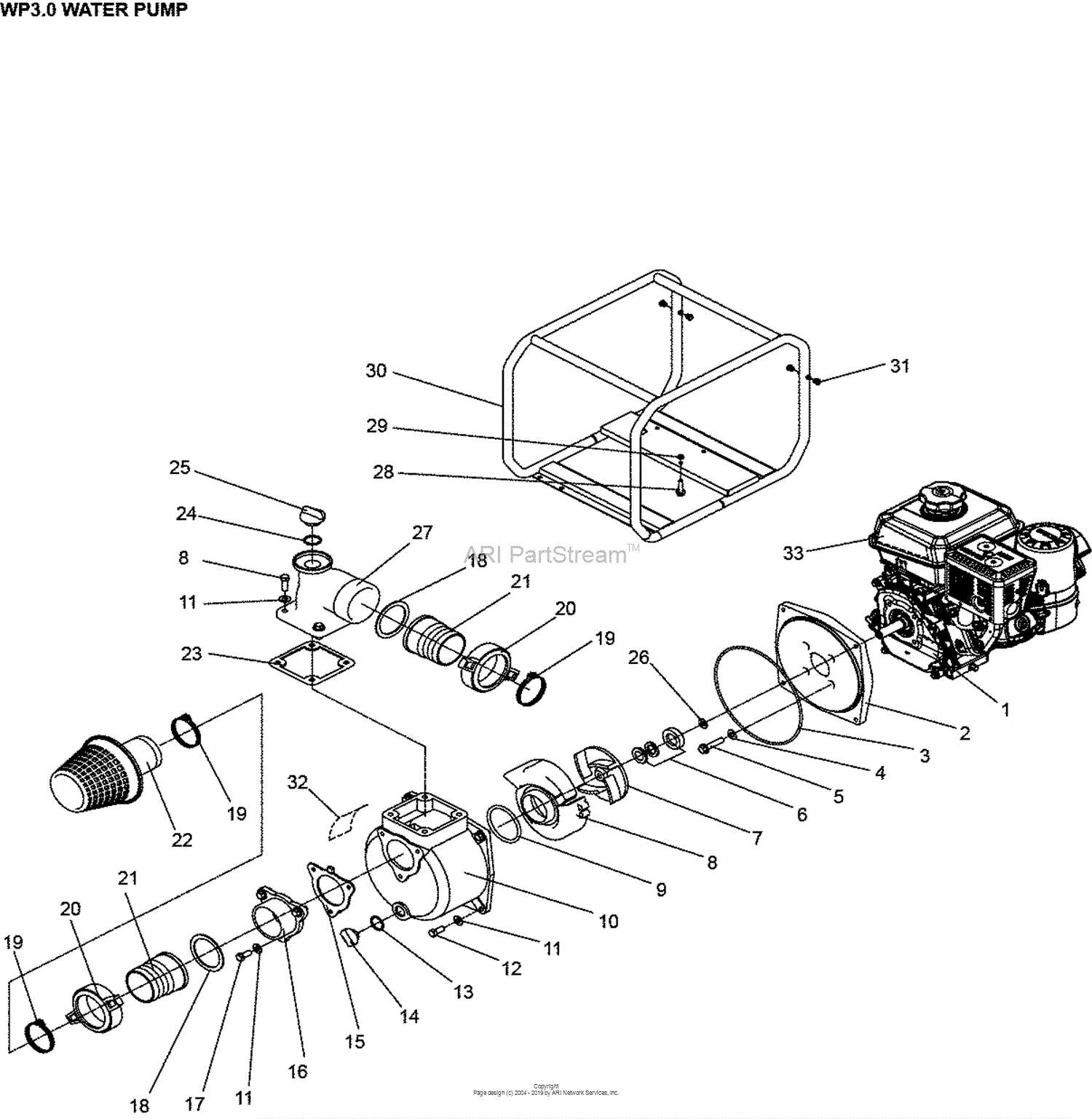 water pump parts diagram