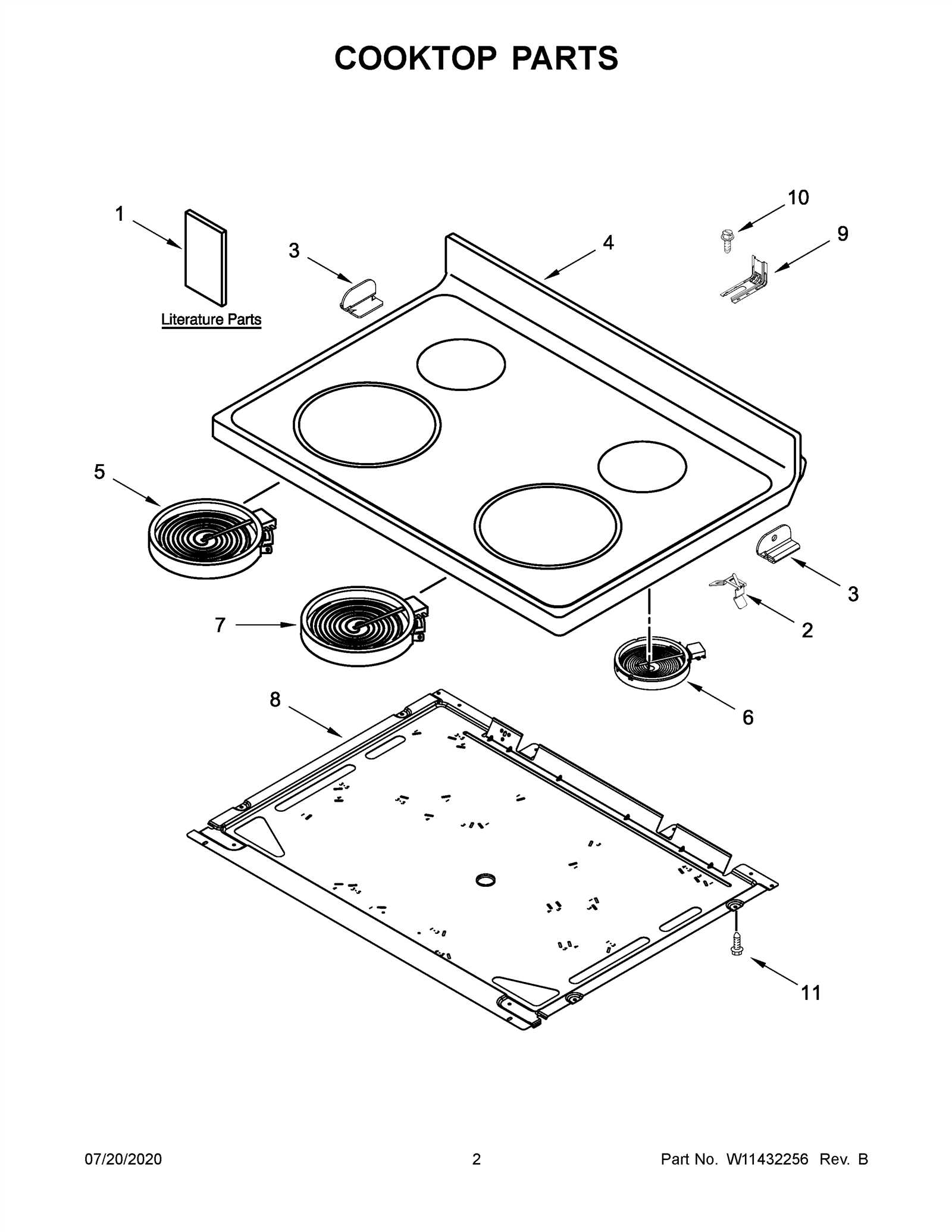 whirlpool electric range parts diagram