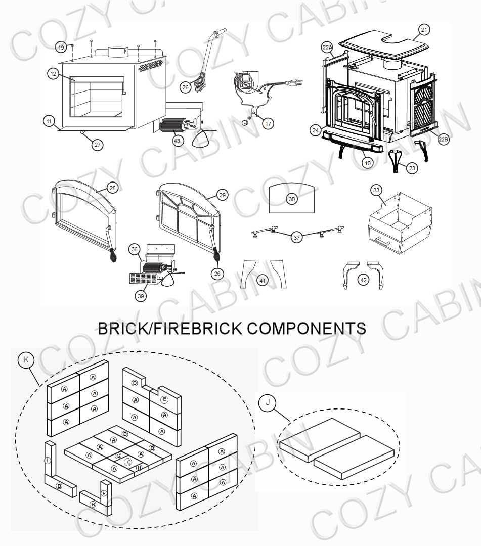 wood stove parts diagram