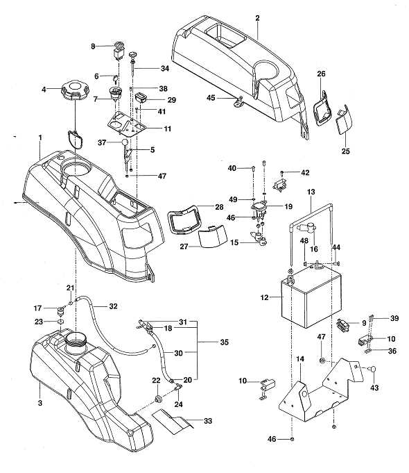 zero turn mower parts diagram