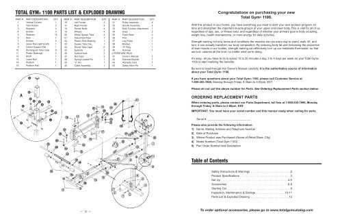 total gym parts diagram