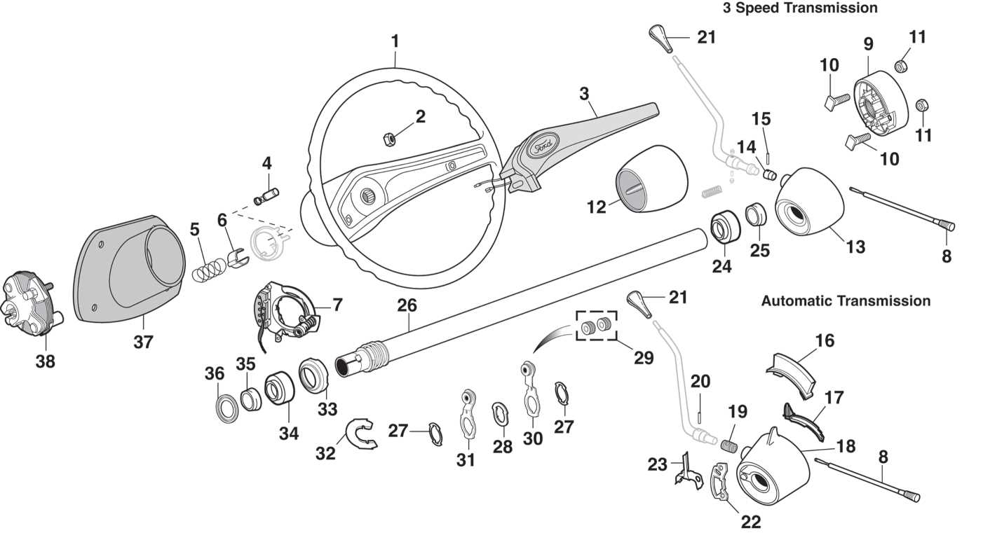 steering column parts diagram