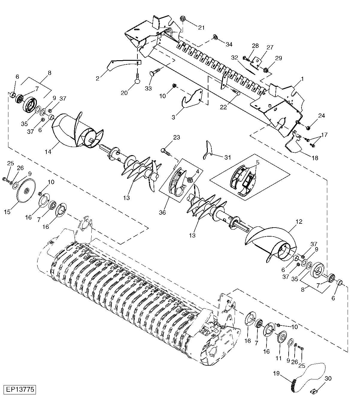 john deere 458 baler parts diagram