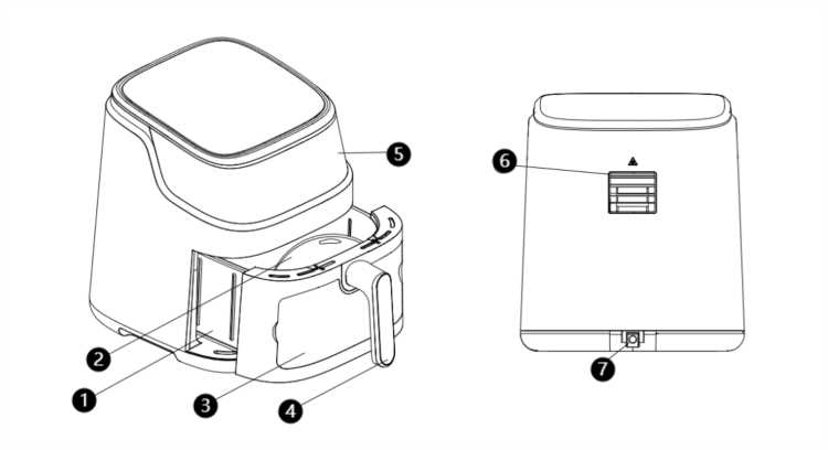 air fryer parts diagram