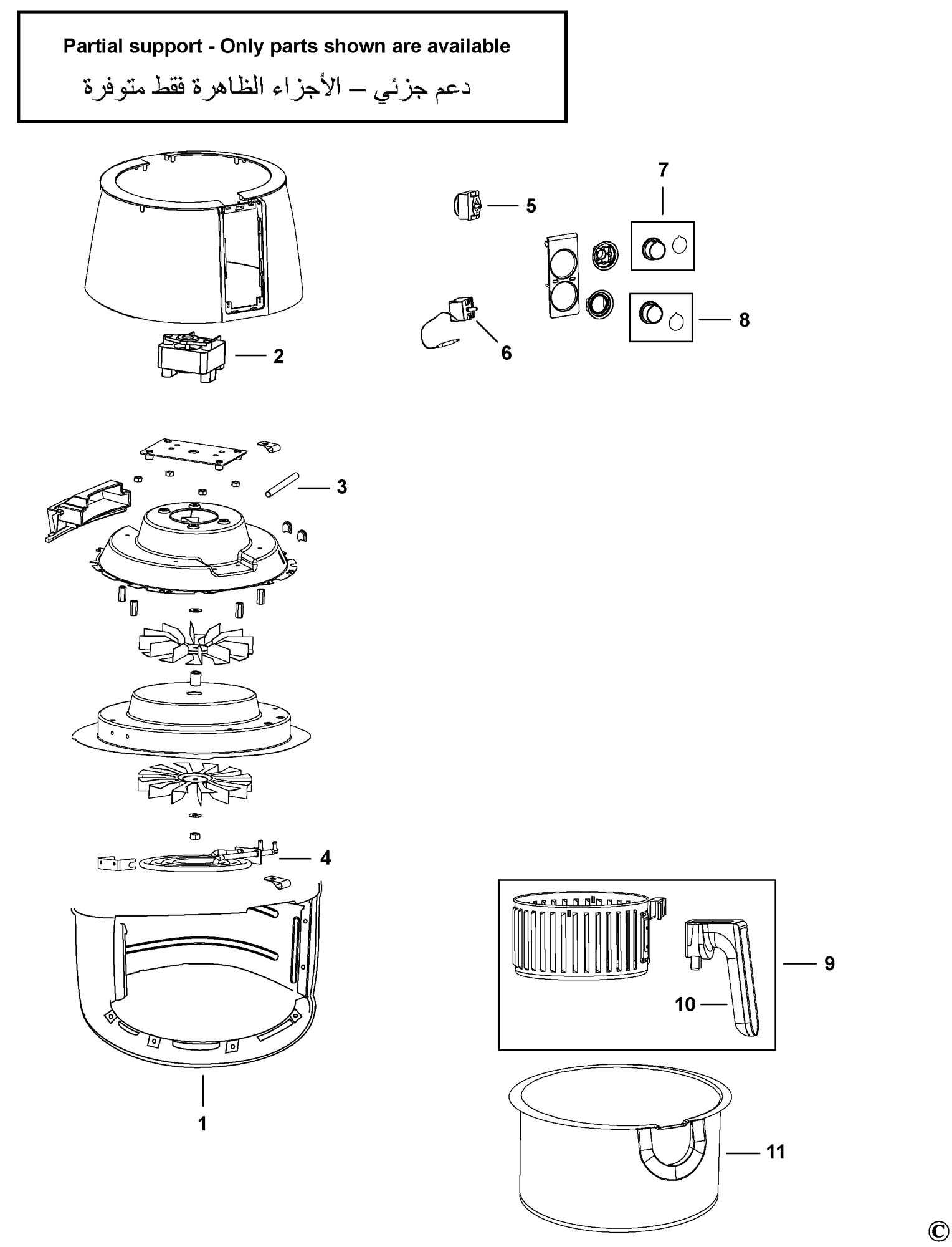 air fryer parts diagram