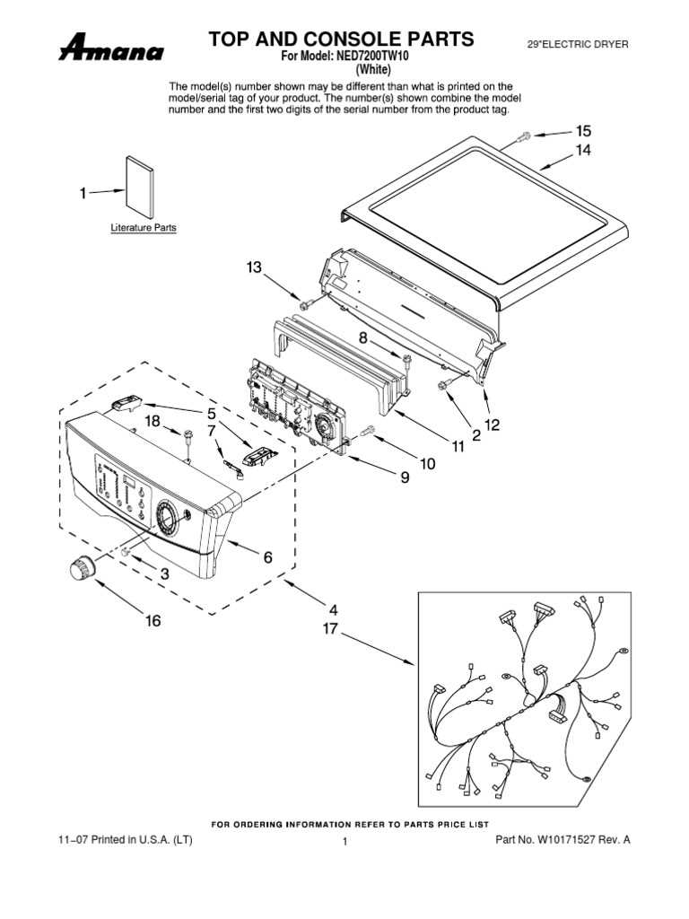 amana washer parts diagram