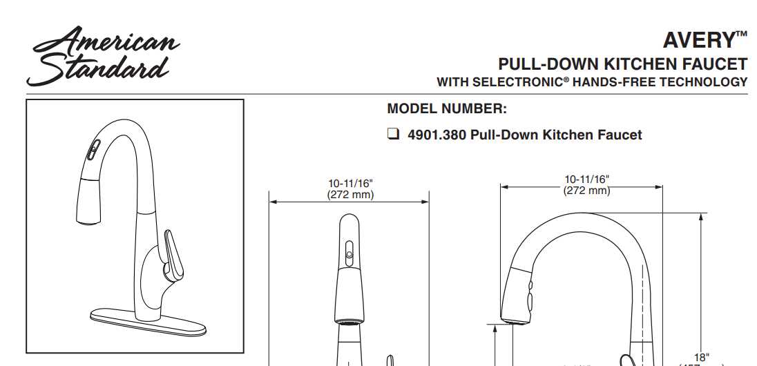 american standard kitchen faucet parts diagram