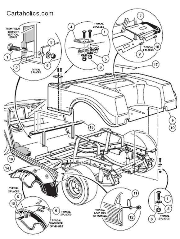 club car parts diagram front end