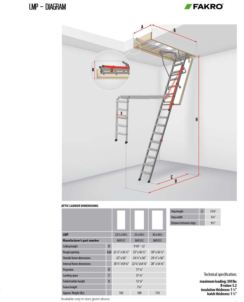 attic ladder parts diagram