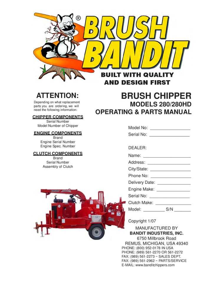 bandit chipper parts diagram