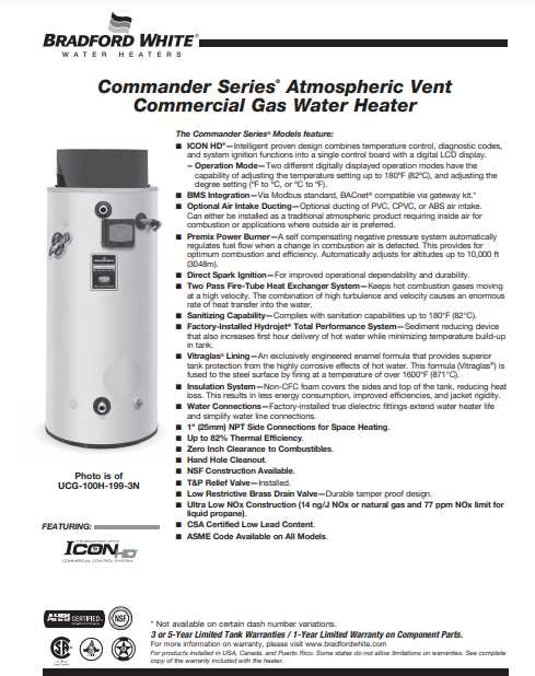 bradford white water heater parts diagram