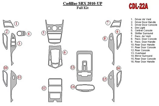 cadillac srx parts diagram