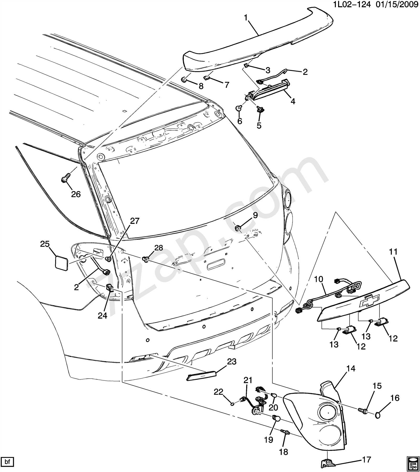 chevy equinox body parts diagram