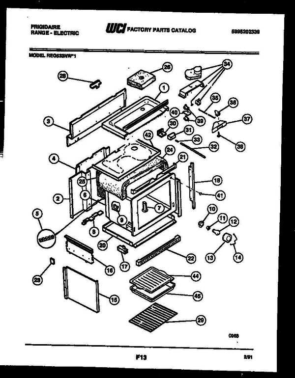 frigidaire stove parts diagram