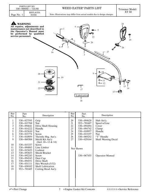 craftsman 25cc weed eater parts diagram