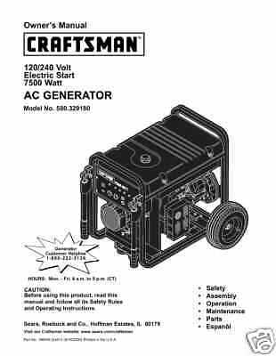 craftsman 3000i generator parts diagram