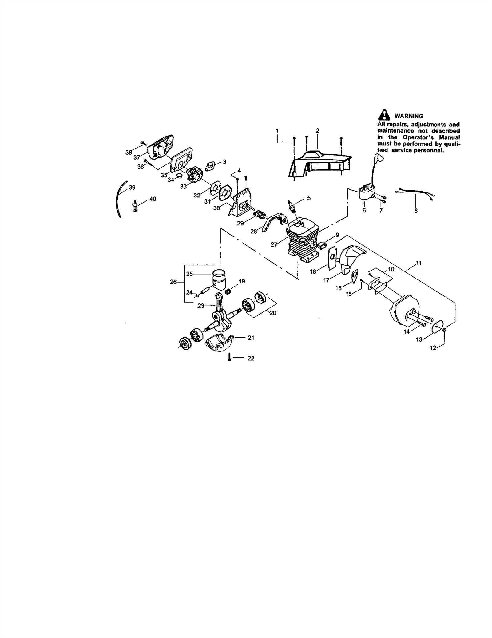 craftsman 358 chainsaw parts diagram