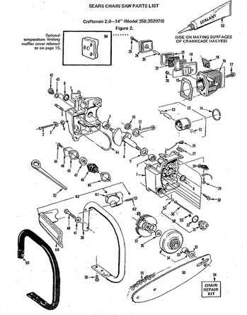 craftsman 358 chainsaw parts diagram