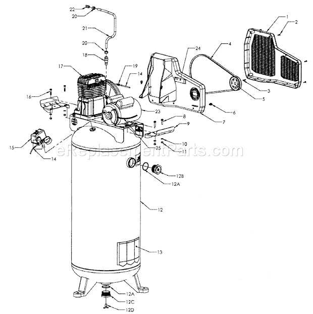 craftsman air compressor parts diagram