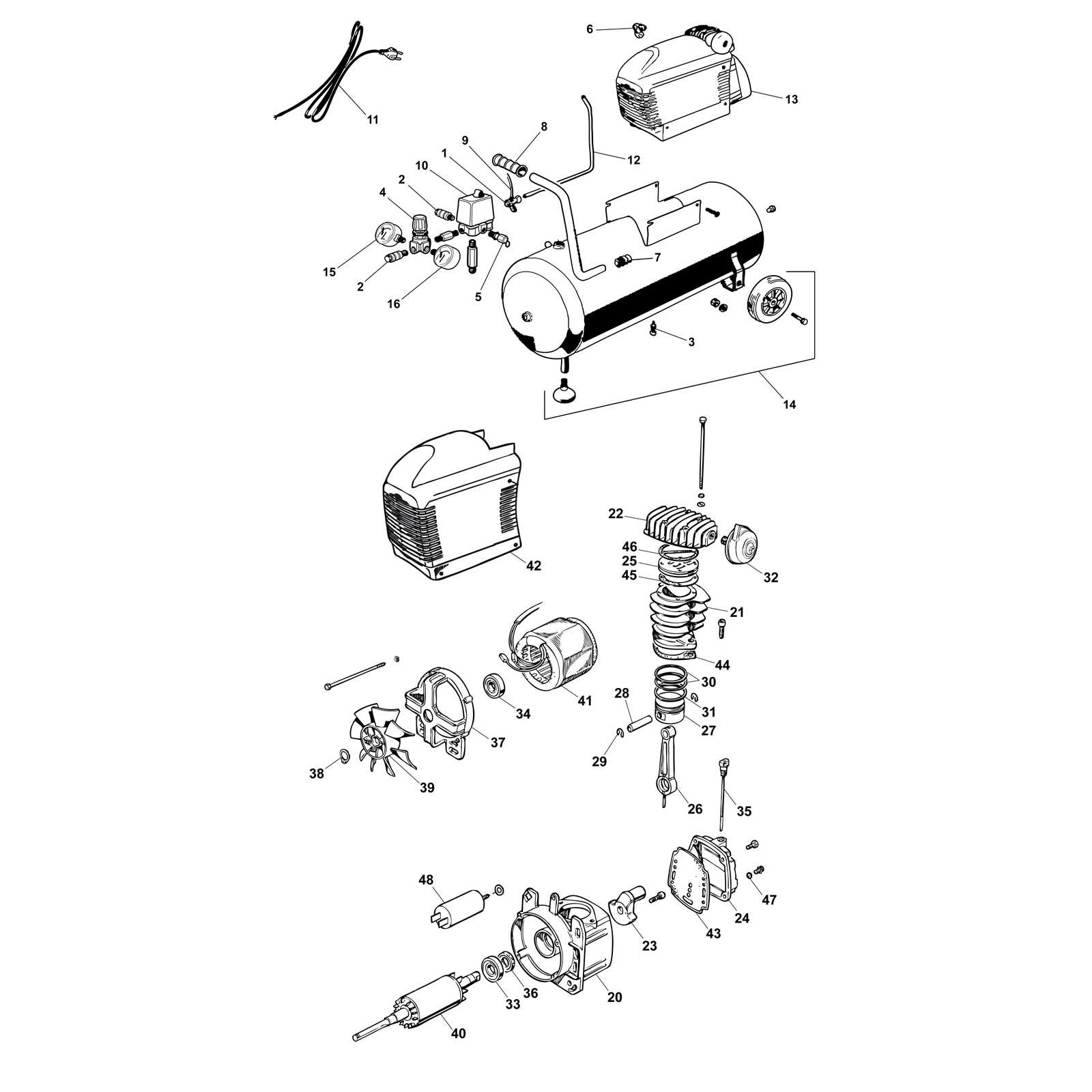 craftsman air compressor parts diagram