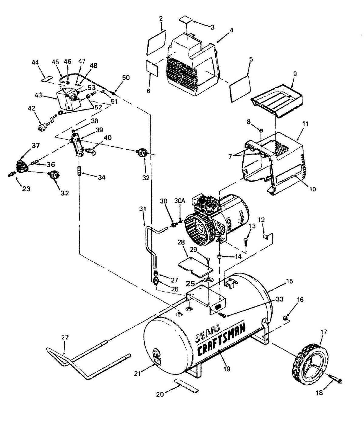 craftsman air compressor parts diagram