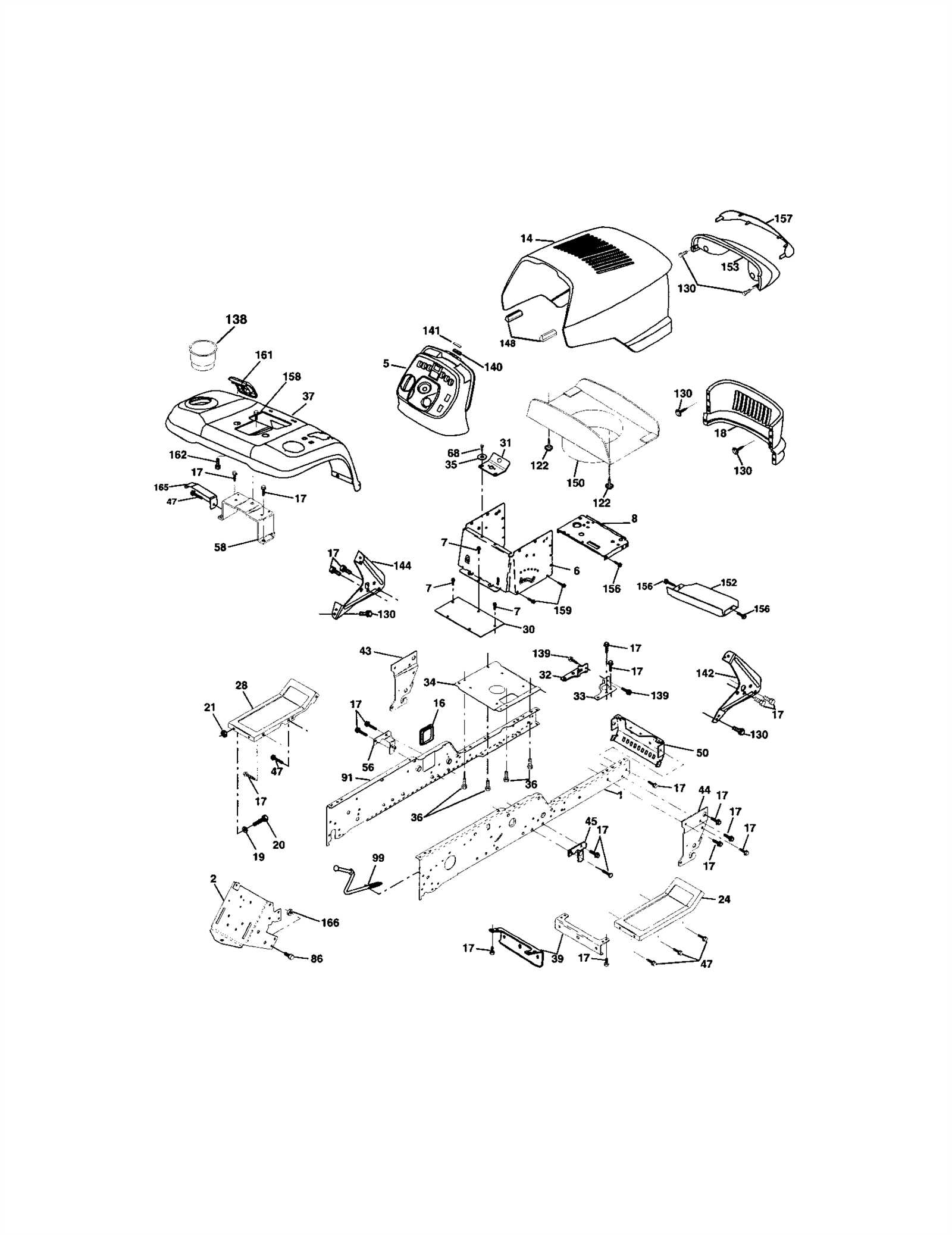 craftsman gt5000 parts diagram