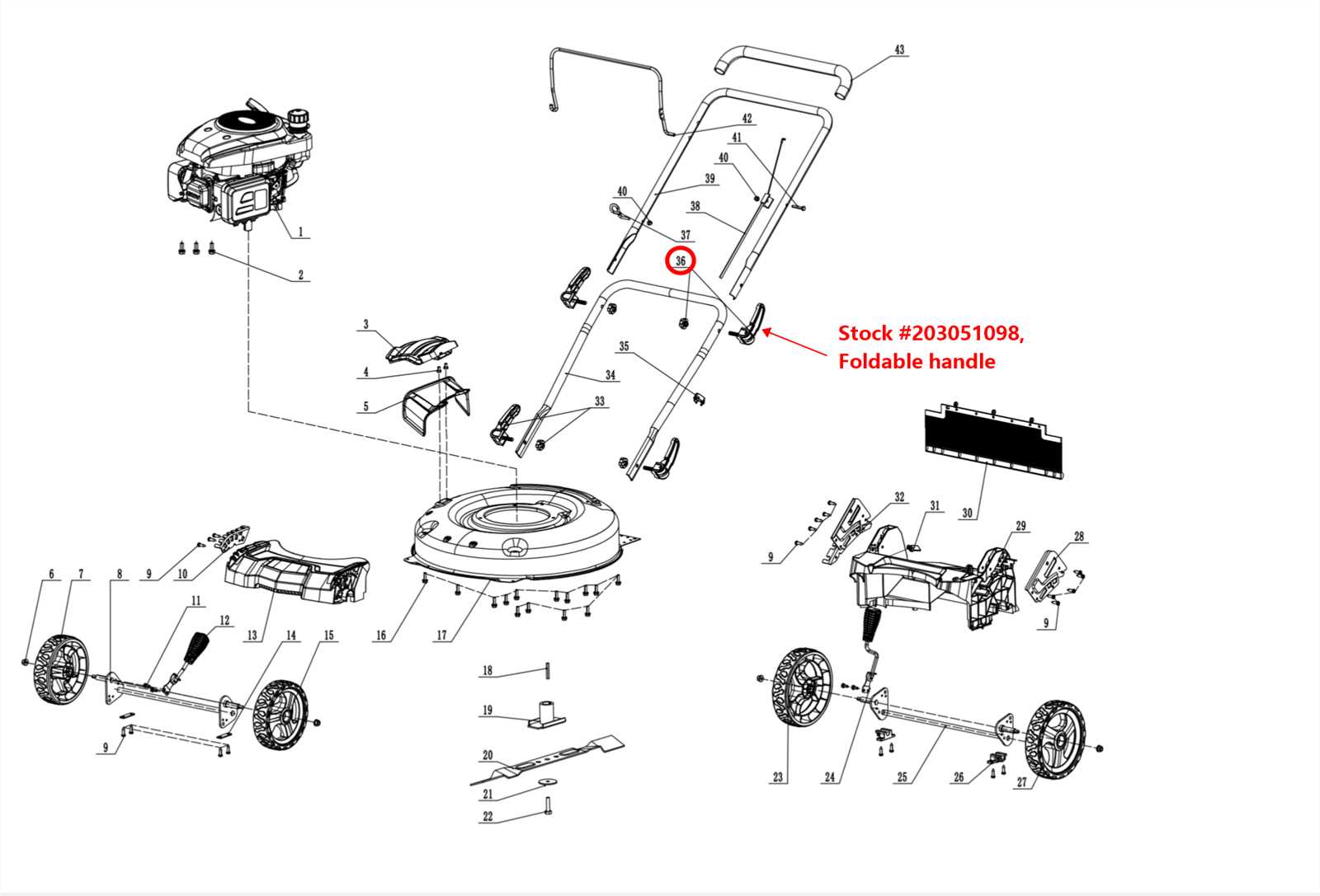 craftsman self propelled lawn mower parts diagram