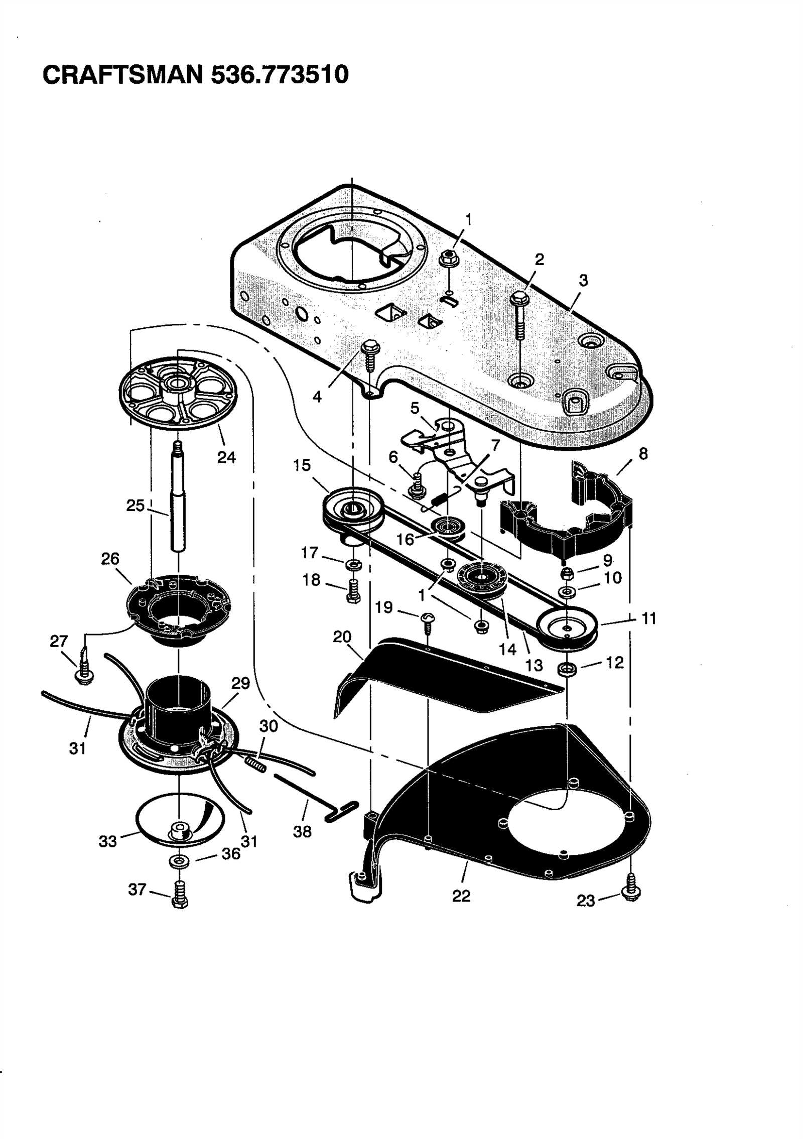 craftsman walk behind trimmer parts diagram