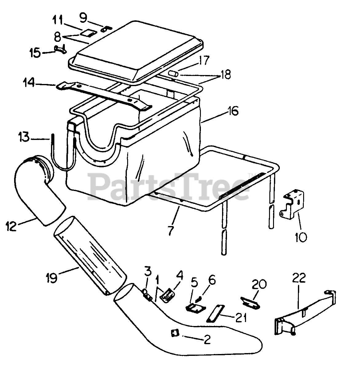 cub cadet bagger parts diagram