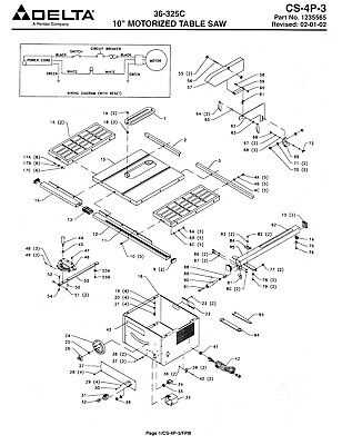 delta table saw parts diagram