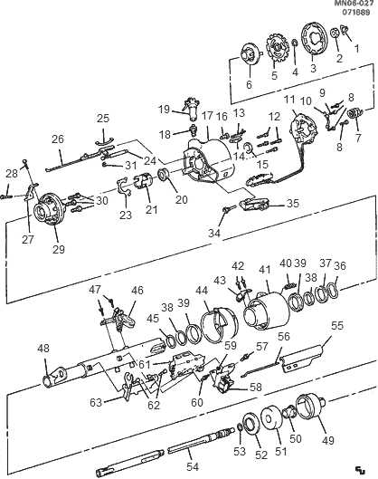 steering column parts diagram