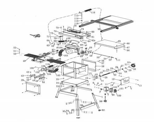 delta table saw parts diagram