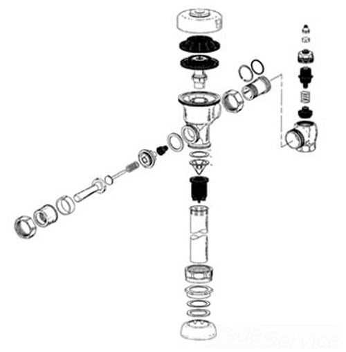 sloan flushometer parts diagram