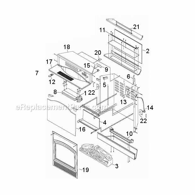 diagram of fireplace parts