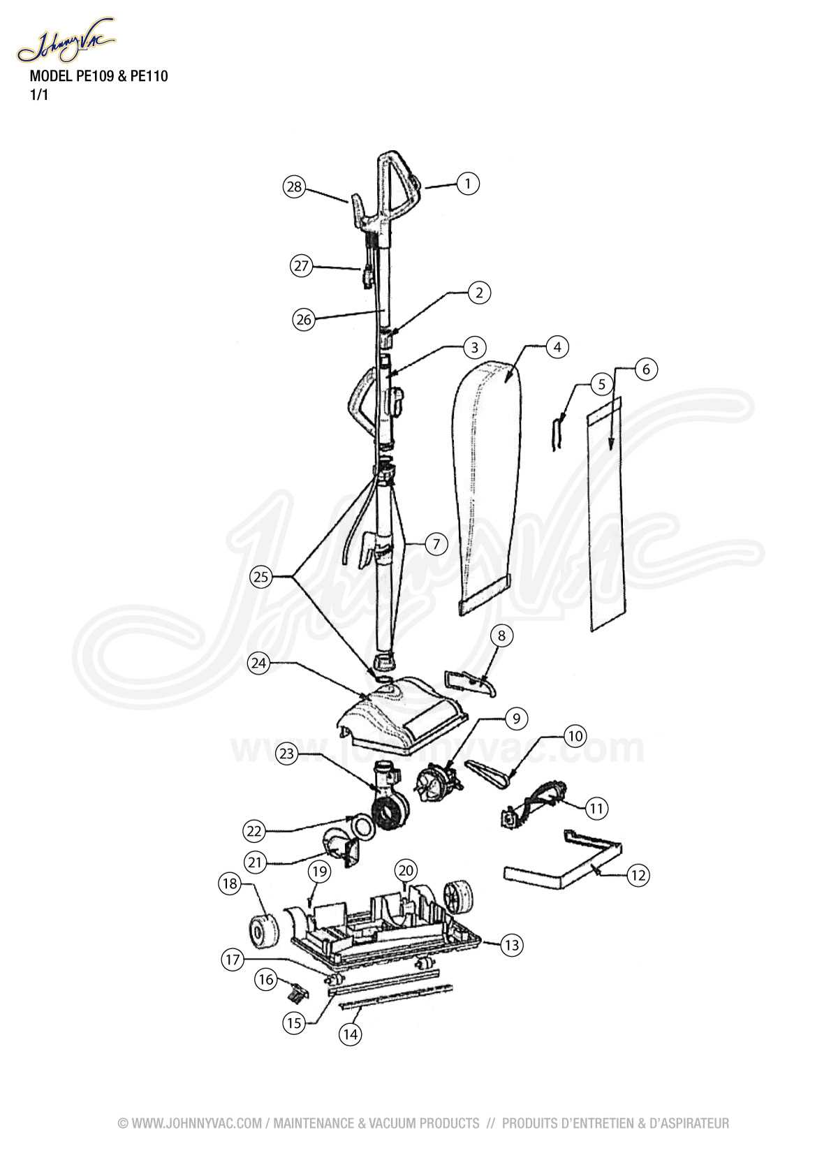 oreck xl parts diagram