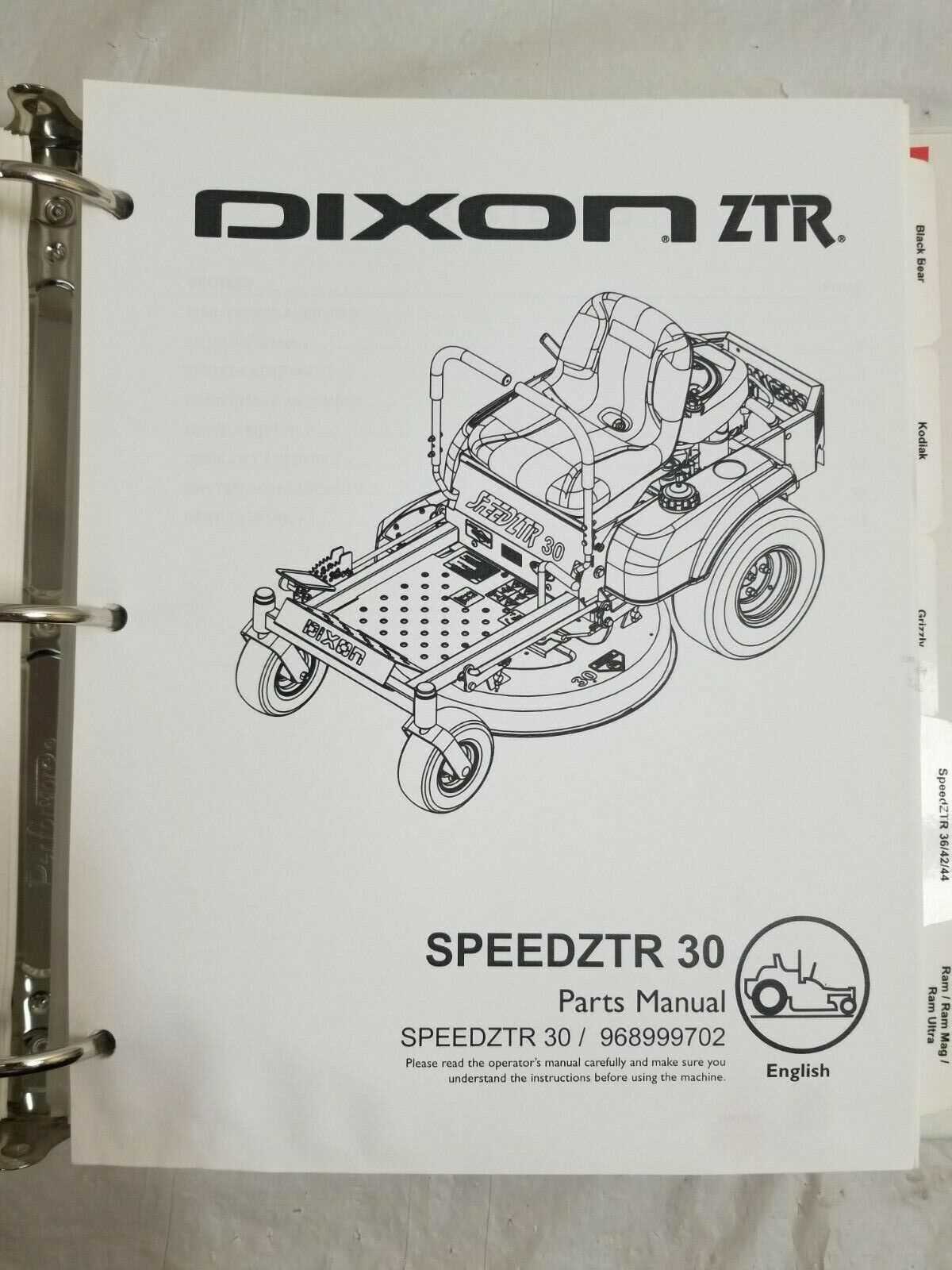 dixon speedztr 42 parts diagram
