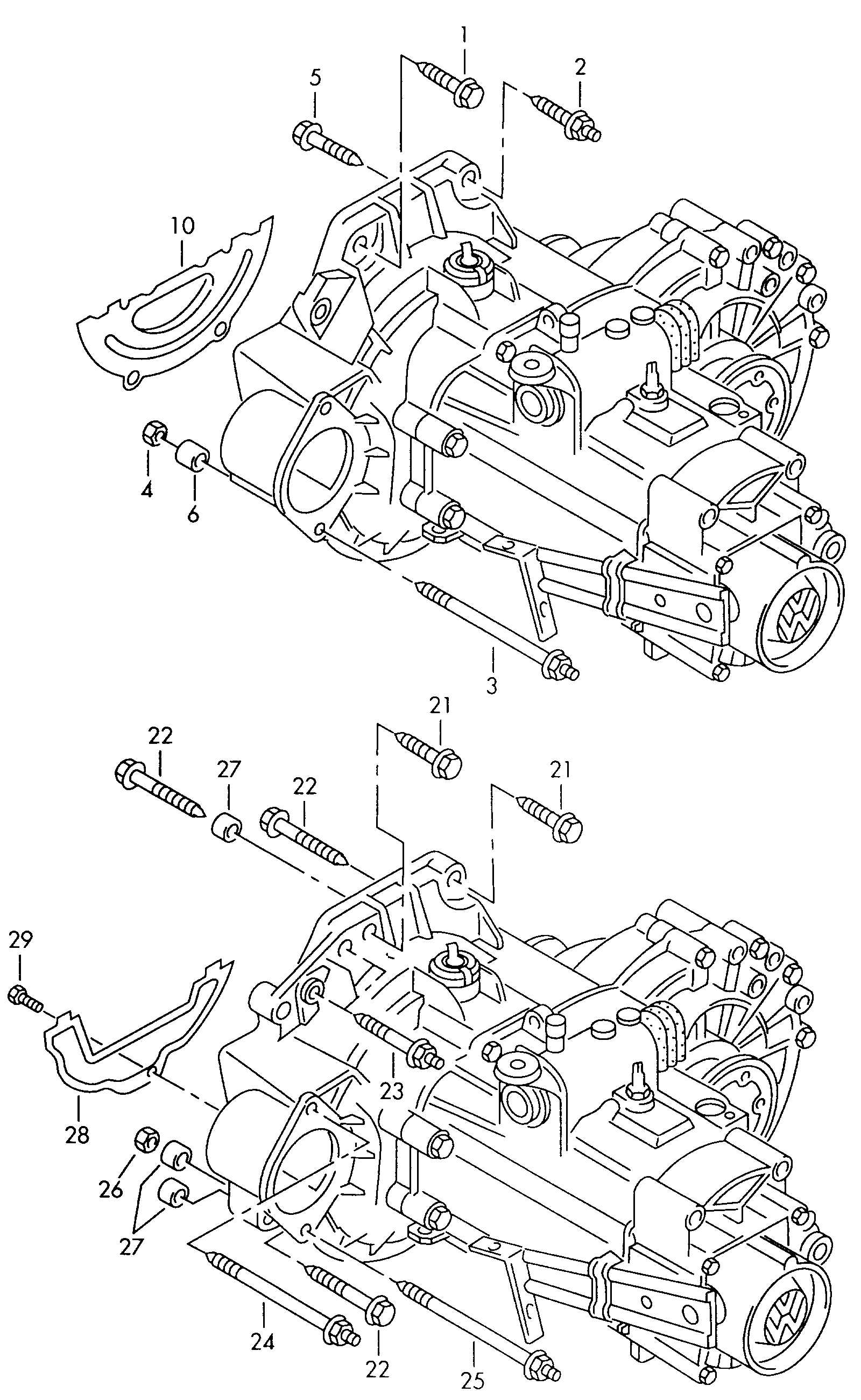 vw transmission parts diagram