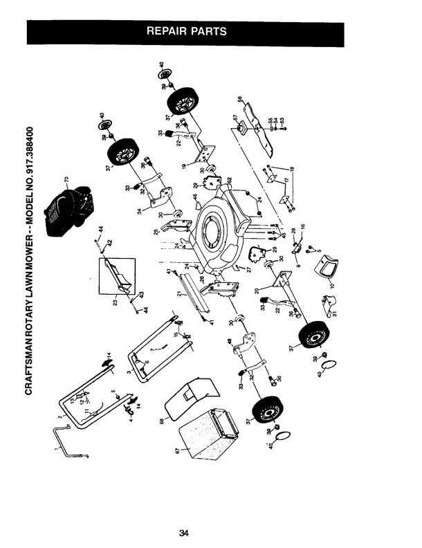 powersmart lawn mower parts diagram