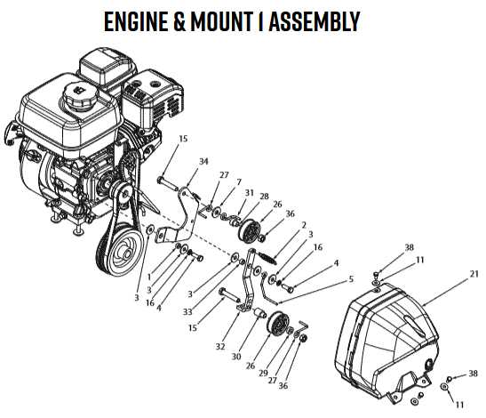 earthquake tiller parts diagram