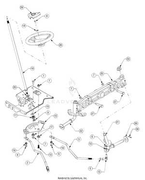 cub cadet lt1042 steering parts diagram