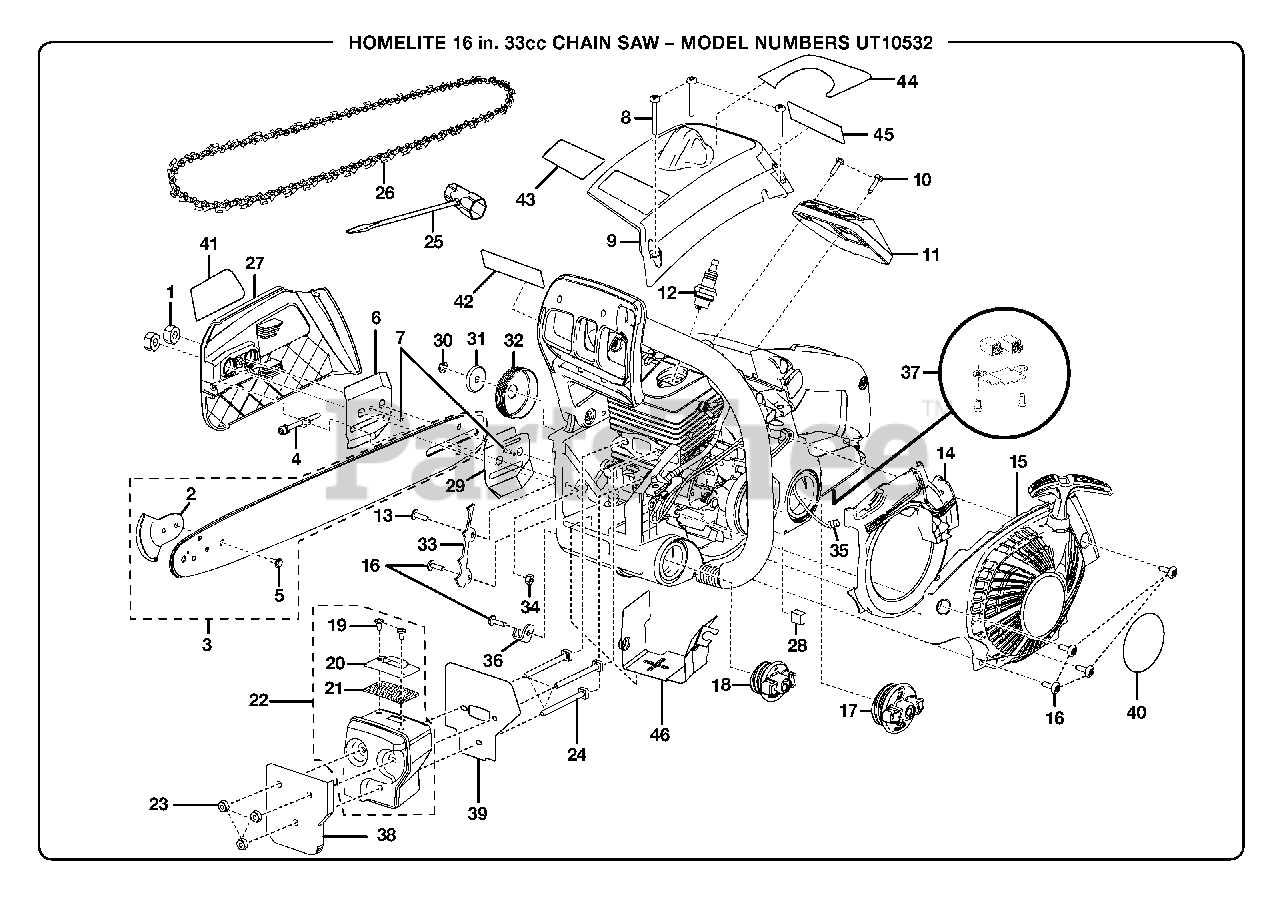 chainsaw parts diagram