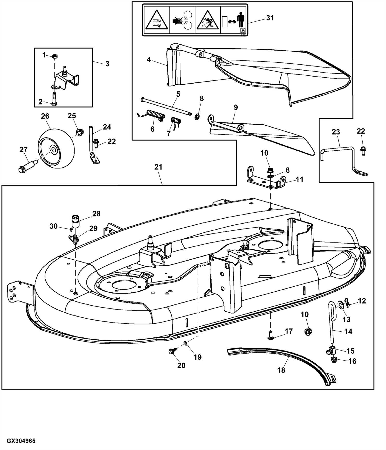 john deere l120 deck parts diagram