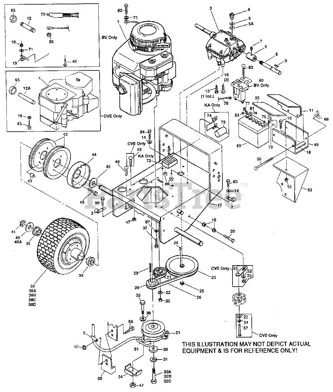 encore mower parts diagram